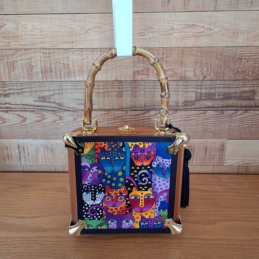 Vintage Laurel Burch Cats Design Handbag - Picture 4 of 11